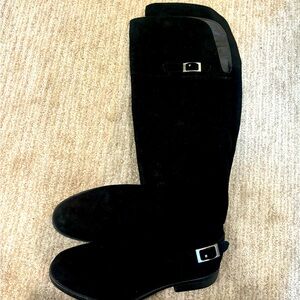 Black over the knee faux suede boots 6.5